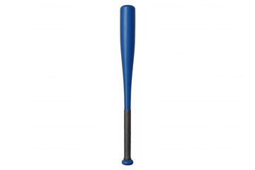 Baseball bat rendered in blue with black handle, 3d graphic against transparent backdrop, suitable for sports design and branding