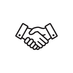 Obraz premium Vector art of handshake icon symbol of agreement, partnership, deal, cooperation, business, success, and trust simple vector design element for websites, apps, and presentations