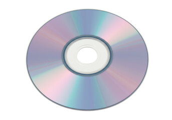 Isolated Compact Disc Showing Rainbow Reflection, Storage Media, Blank Surface for Branding