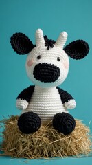 cow made of crochet generative ai