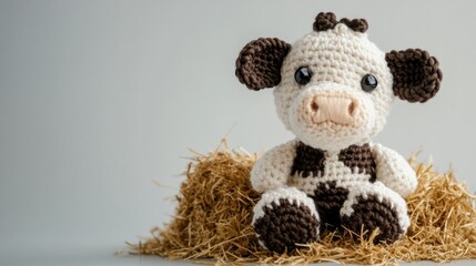 cow made of crochet generative ai