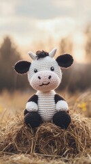 cow made of crochet generative ai