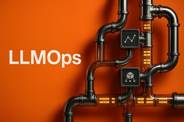 Abstract visualization of a data flow pipeline for a big data or machine learning project