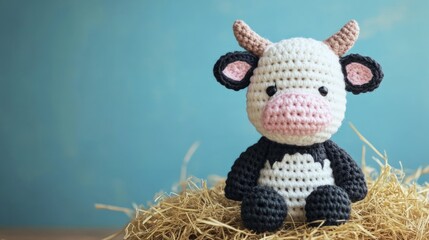 cow made of crochet generative ai