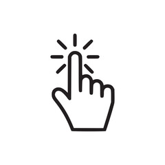 Vector art of finger clicking a hand with a finger clicking, symbolizing interaction, selection, and digital engagement in a clean and minimalist design for user interface and web design projects