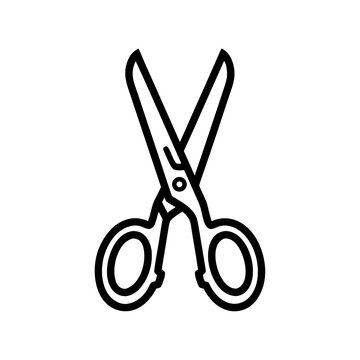 black scissors open on white background clip art preview