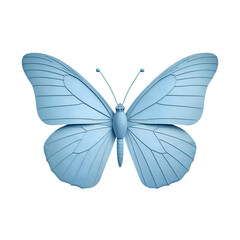 Obraz premium A delicate pale blue butterfly with intricate wing patterns against a stark black background