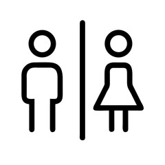 Minimalist Male and Female Restroom Sign Icon