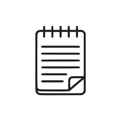 Vector art of notepad icon this minimalist line art illustration showcases a classic notepad design, ideal for conveying ideas of organization, planning, and creativity its clean lines and white backd