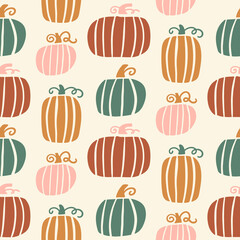 seamless pattern with pumpkins