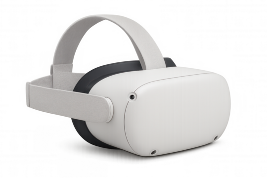Modern vr headset isolated on transparent background, showcasing cutting-edge technology for immersive experiences