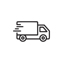 Vector art of delivery truck illustration a minimalist line drawing of a fastmoving delivery truck, ideal for representing shipping, logistics, and express services in a clean, modern style