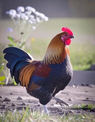 Rooster in garden