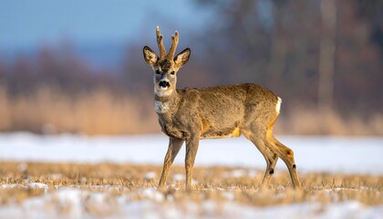 Roe deer in a snowy field (1)