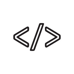 Obraz premium Vector art of a minimalist line art illustration of code brackets, this simple design is perfect for representing programming, software development, or web design concepts in a clean and modern way