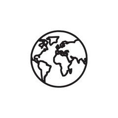 Vector art of a minimalist line art illustration of a world globe, this simple design is perfect for representing global concepts, travel, or international business in a clean and modern way