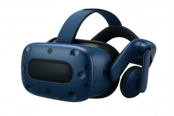 Vr headset displayed on transparent background, highlighting immersive gaming and virtual experiences technology