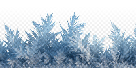 Vector window frost effect isolated on transparent background.