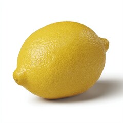 A vibrant lemon sits on a clean background, highlighting its textured surface and bright color, This image can be used for culinary blogs, health articles, or any content related to citrus fruits,