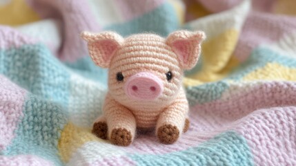 pig made of crochet generative ai