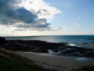 Sunset over the North Atlantic Ocean. Granville, Lower Normandy, France