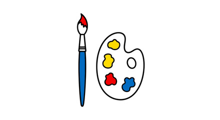 Colorful Art Palette and Brush Icon Creative Design Elements for Artists and Designers
