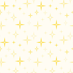 Seamless pattern with yellow gold shining stars. Good night children's, scandinavian nursery illustration in soft pastel color, pajamas print.
