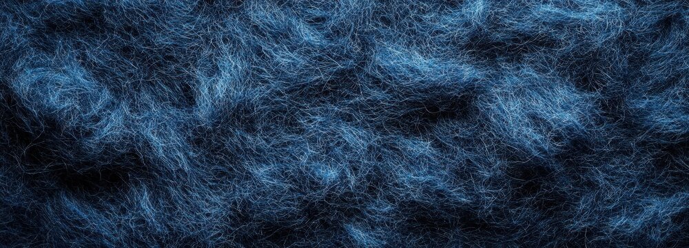 Deep blue felt textile made from rich wool fibers showcasing softness and warmth in a crafting environment