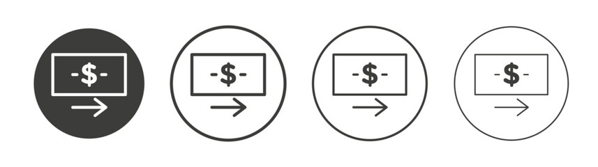 Fototapeta premium Money transfer icon outline vector. Thin linear logo