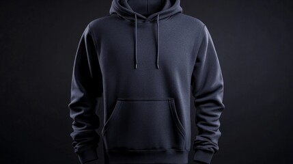 hooded sweater, isolated on black background generative ai