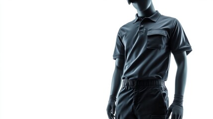 company uniforms, displayed on mannequins generative ai