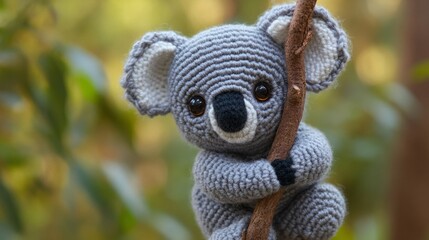 Fototapeta premium crochet koala generative ai