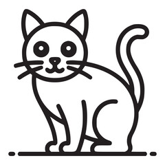 Illustration of a cat the cat is drawn with a simple, clean line style, making it suitable for various design purposes it is a versatile graphic element