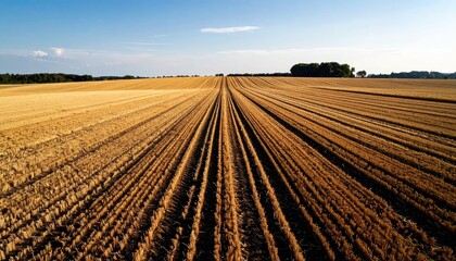 Golden Wheat Field Under a Blue Sky