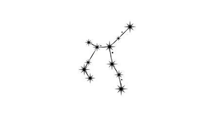 Abstract depiction of a celestial constellation with striking stars and subtle dots