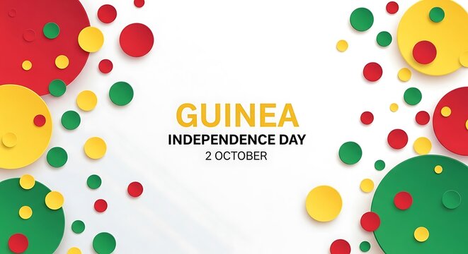 Guinea Independence Day: Vibrant Red, Yellow, Green Circle Celebration