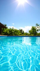 Fototapeta premium Sparkling pool under a clear sky