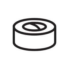 Vector art of simple sushi roll illustration this minimalist design features a clean outline of a maki roll, perfect for food, japanese cuisine, or restaurantrelated themes