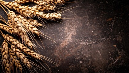Wheat Sheaves on Dark Background
