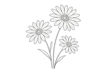 Floral outline icon set. flower, garden, nature symbols in outline style