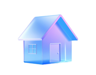 3D Glassmorphic House Icon