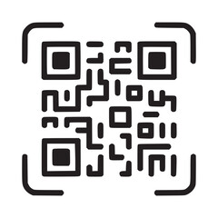Illustration of a qr code the qr code is black and white and has a simple, minimalist design it is a vector graphic and would be suitable for use in a variety of projects