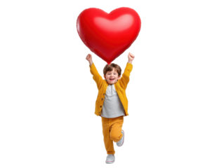 girl with heart shaped balloon