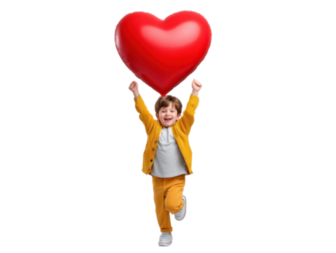 girl with heart shaped balloon