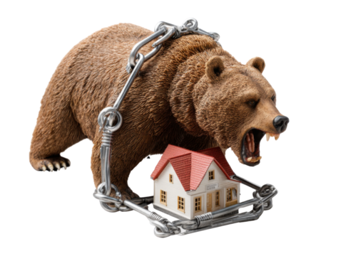 teddy bear with house and keys