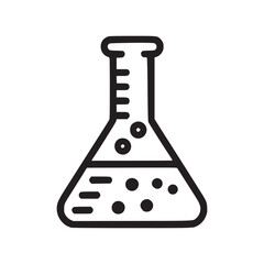 Illustration of a erlenmeyer flask, symbolizing chemistry, experiments, and scientific research, suitable for educational materials and laboratory settings