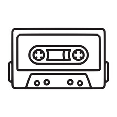 Illustration of a cassette tape this minimalist design captures the essence of retro music and vintage technology, perfect for music, nostalgia, or audio themes its clean lines and simple form make it
