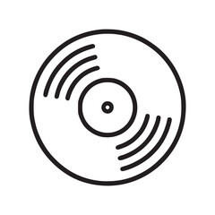 Illustration of a vinyl record this minimalist design captures the essence of retro music and vintage technology, perfect for music, nostalgia, or audio themes its clean lines and simple form make it 