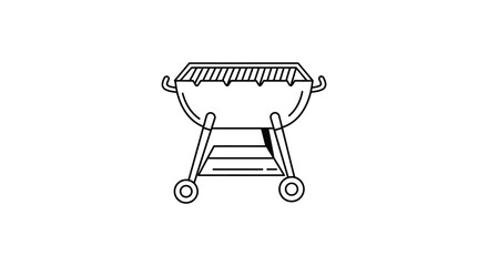 a simple line drawing of an outdoor barbecue grill