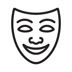 Illustration of a smiling theatrical mask the mask is a symbol of theater, drama, and acting it can be used to represent the performing arts, entertainment, and creativity